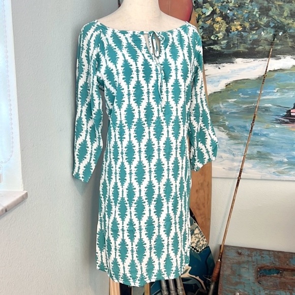 NWT Tybee Island Clothing Co.,TealWhite,  Lightweight, Beach to Brunch, Cover-Up - Picture 8 of 12